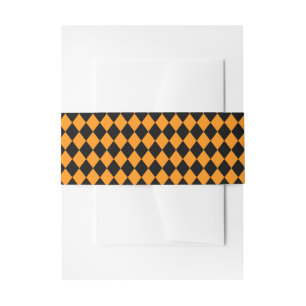 Bandeau De Faire-part à damiers orange et noir halloween