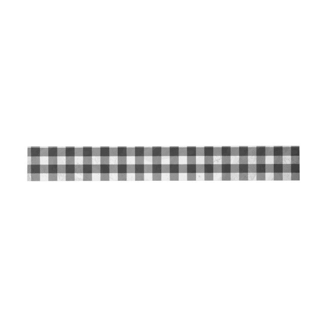 Bandeau De Faire-part à damiers Plaid Noir Et Blanc (Plat)