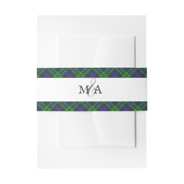 Bandeau De Faire-part Abercrombie Blue Green Tartan Plaid Scottish (Devant example)