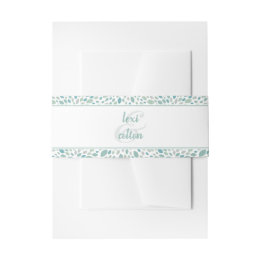 Bandeau De Faire-part Abstrait vert Floral moderne Mariage balnéaire