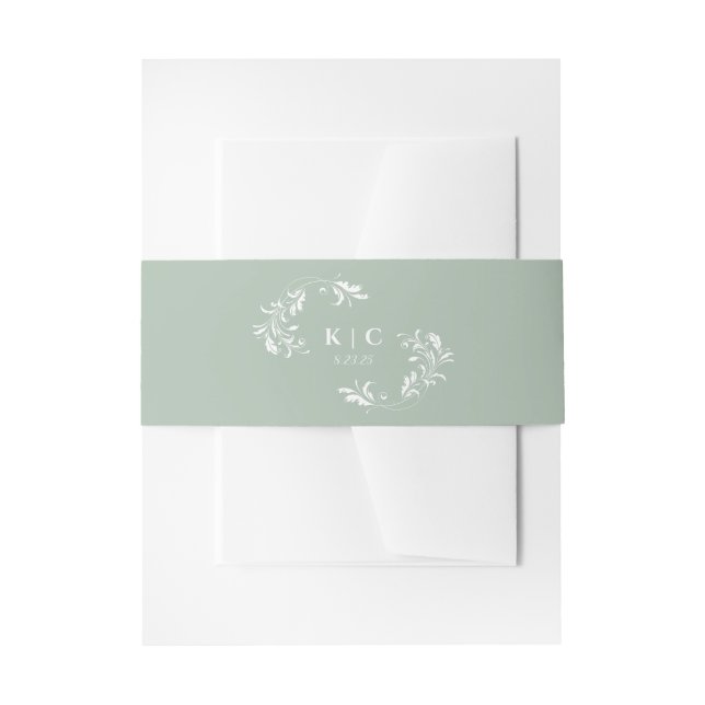 Bandeau De Faire-part Accueil Mariage Vert Sage Clair Accueil Mariage Él (Devant example)