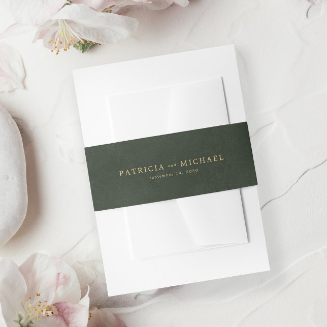 Bandeau De Faire-part Adjudication mariage vert émeraude or (Créateur téléchargé)