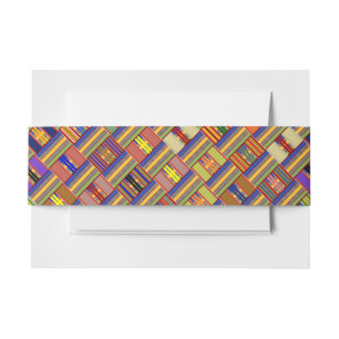 Bandeau De Faire-part African Kente K45 Multicolor Invitation Belly Band
