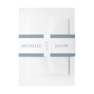 Bandeau De Faire-part Airy Pastel bleu ardoise   Groupe de ventre Mariag