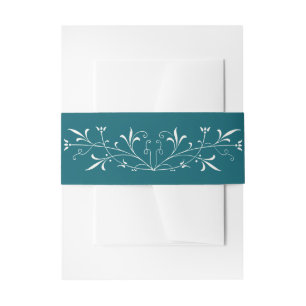 Bandeau De Faire-part Alliance de mariage élégante à motif de volutes sa