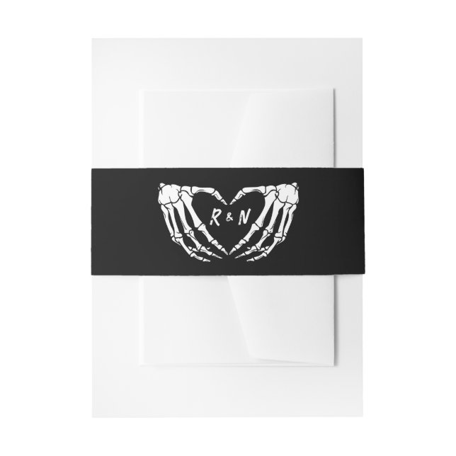 Bandeau De Faire-part Alliance de mariage gothique, mariage d'Halloween (Devant example)