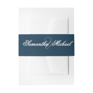 Bandeau De Faire-part Alliance de mariage Navy – Premiers Noms
