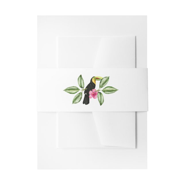 Bandeau De Faire-part Alliance de mariage tropicale perroquet (Devant example)