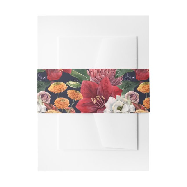Bandeau De Faire-part Amaryllis rouge Amaryllis et Mariage Chrysanthemum (Devant example)