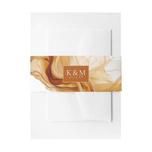 Bandeau De Faire-part Amber Brandy Abstrait Ink Mariage ID1089