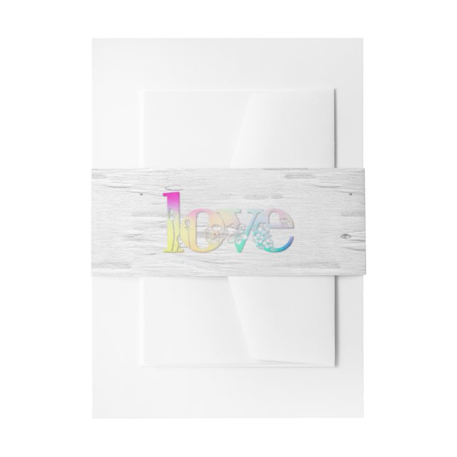 Bandeau De Faire-part Amour arc-en-ciel sur bouleau (Devant example)