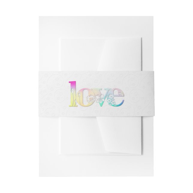 Bandeau De Faire-part Amour Arc-En-Ciel Sur Embossé (Devant example)