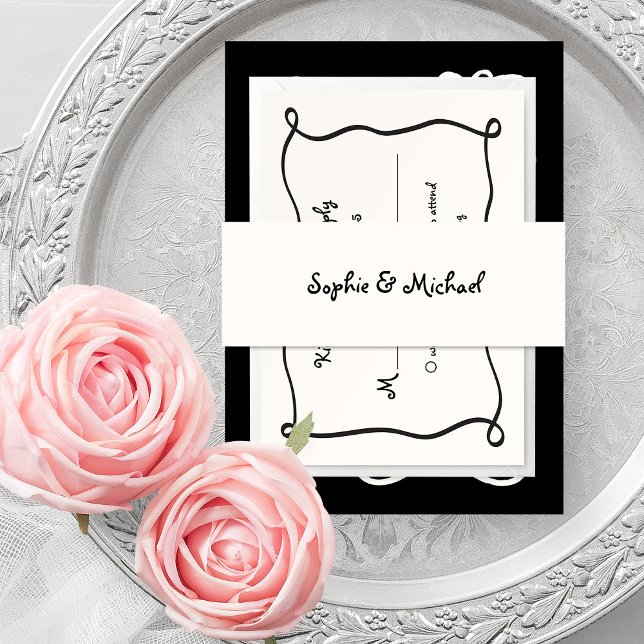 Bandeau De Faire-part Amour | Mariage de script manuscrit Vintage (Créateur téléchargé)