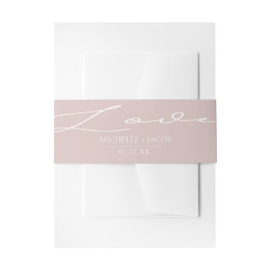 Bandeau De Faire-part Amour Rose Pâle Aérien Ceinture de maternité de