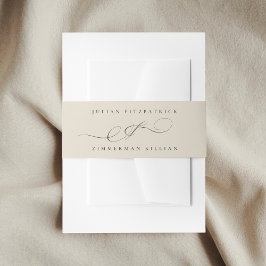 Bandeau De Faire-part Ampersand élégant Charbon Beige Charbon Le Mariage