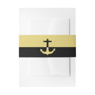 Bandeau De Faire-part Ancre nautique - Black Gold - Mariage plage