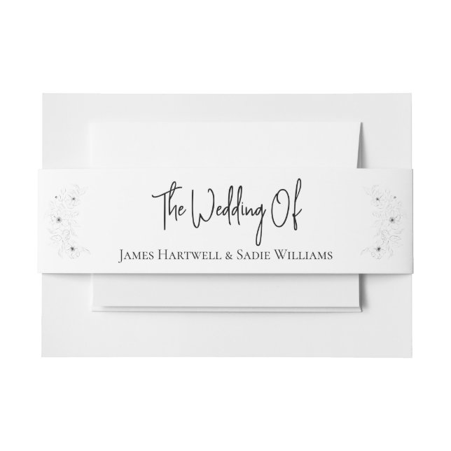 Bandeau De Faire-part Anéone en blanc (Devant Example)