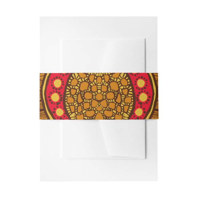 Bandeau De Faire-part Ankara Red Floral Belly Band (Devant example)