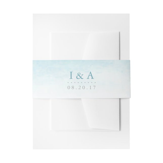 Bandeau De Faire-part Aqua Tides | Mariage aquarelle (Devant example)