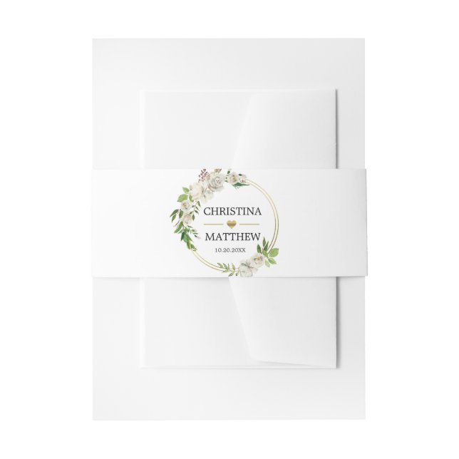 Bandeau De Faire-part Aquarelle Antique Blanc Floral MARIAGE (Devant example)