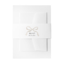 Bandeau De Faire-part Aquarelle blanche ivoire moderne Mariage Monogramm