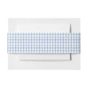Bandeau De Faire-part Aquarelle bleu et blanc En vichy