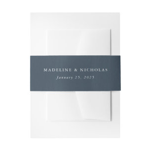 Bandeau De Faire-part Aquarelle bleu marine Mariage personnalisé