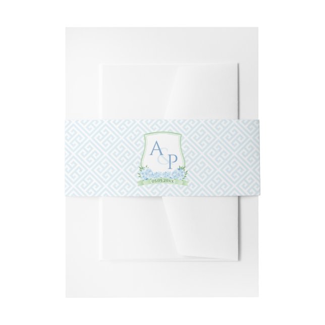 Bandeau De Faire-part Aquarelle Bleu Vert Mariage Botanique (Devant example)