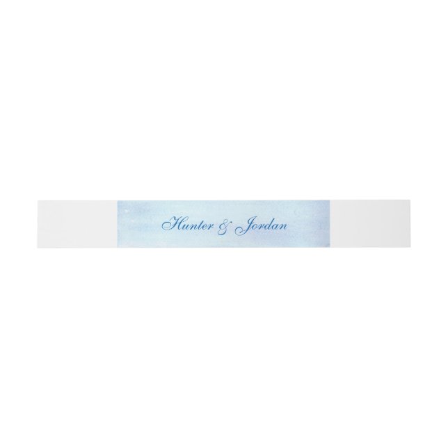 Bandeau De Faire-part "Aquarelle bleue" Bandes de ventre personnalisées (Plat)