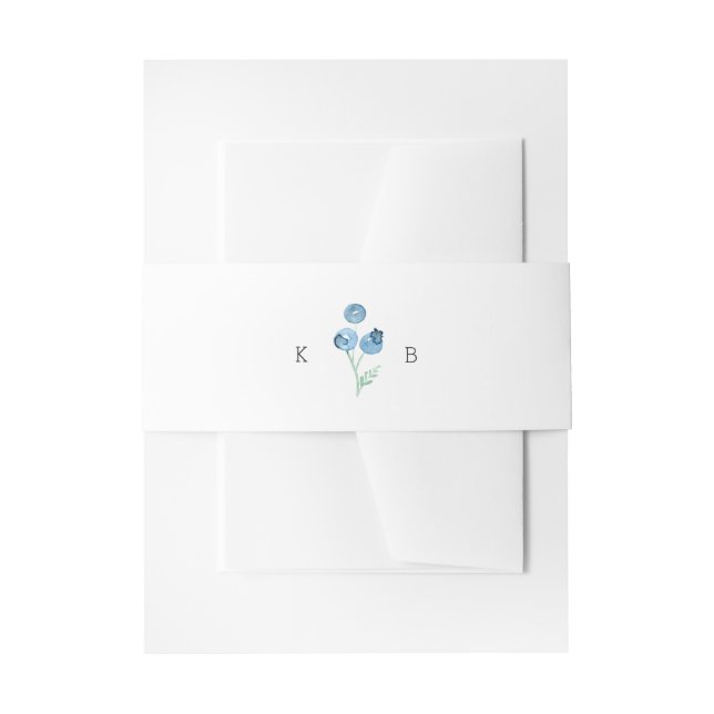 Bandeau De Faire-part Aquarelle Blueberry Duo | Mariage de fruits (Devant example)