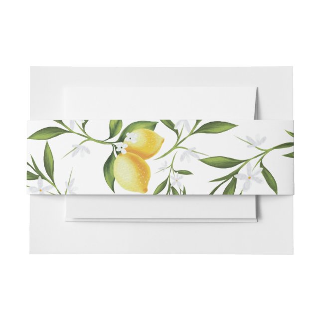 Bandeau De Faire-part aquarelle citron floral mariage ceinture (Devant Example)