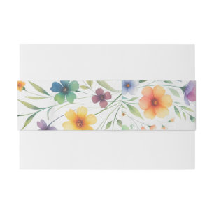 Bandeau De Faire-part Aquarelle colorée Floral Butterfly Mariage