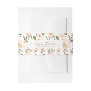 Bandeau De Faire-part Aquarelle de la Gardenia rose pâle