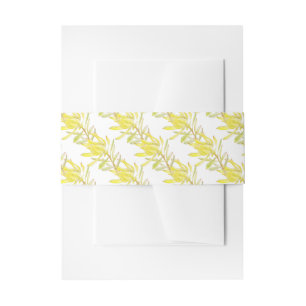 Bandeau De Faire-part Aquarelle de leucadendron de tulipe jaune à motifs
