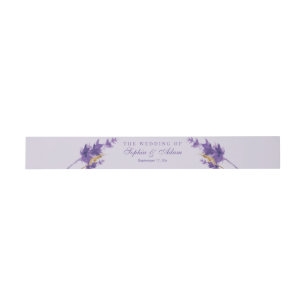Bandeau De Faire-part Aquarelle dorée Lavande Florale