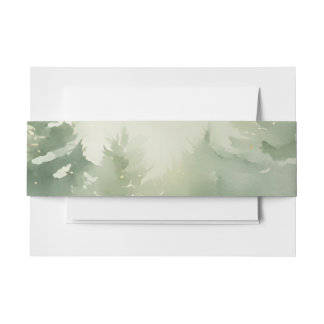 Bandeau De Faire-part Aquarelle extérieure Pins de bois