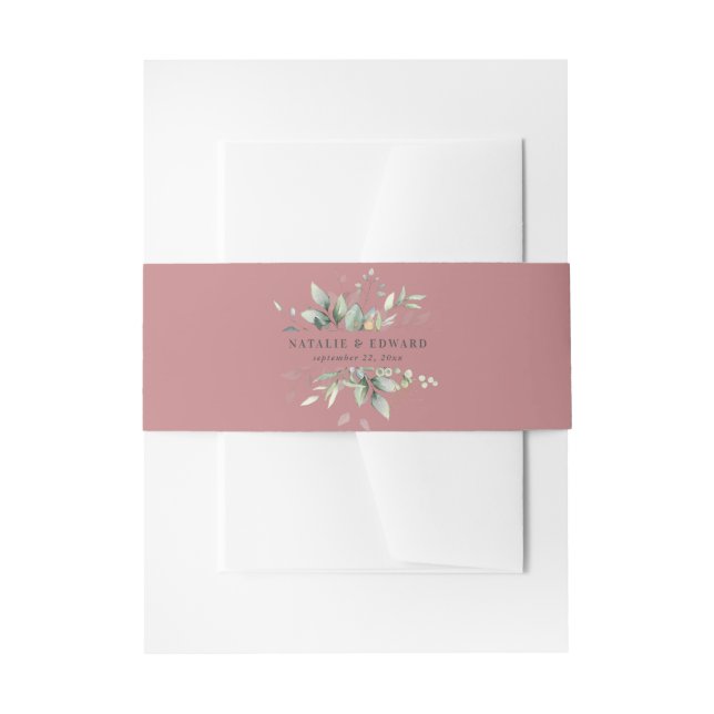 Bandeau De Faire-part Aquarelle feuillage botanique Invitation Bande de  (Devant example)