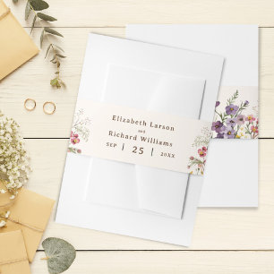 Bandeau De Faire-part Aquarelle fleurie Fleur sauvage couleur budget