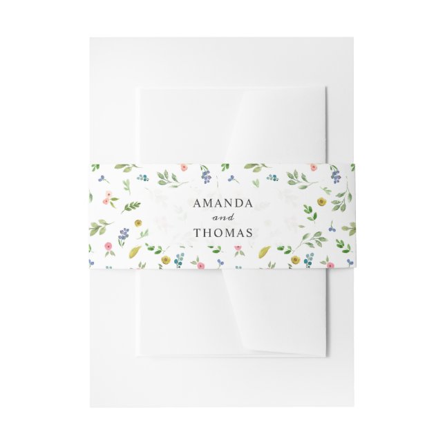 Bandeau De Faire-part Aquarelle Floral Pastel Mariage élégant (Devant example)