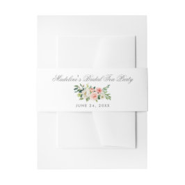 Bandeau De Faire-part Aquarelle Florale rose Silver Bride Tea Party