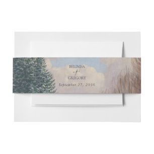 Bandeau De Faire-part Aquarelle Hiver Mariage paysage neige