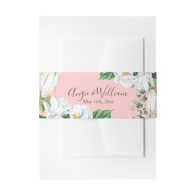Bandeau De Faire-part Aquarelle Magnolia Blush Mariage (Devant example)