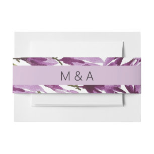 Bandeau De Faire-part Aquarelle Magnolia Purple Lilac