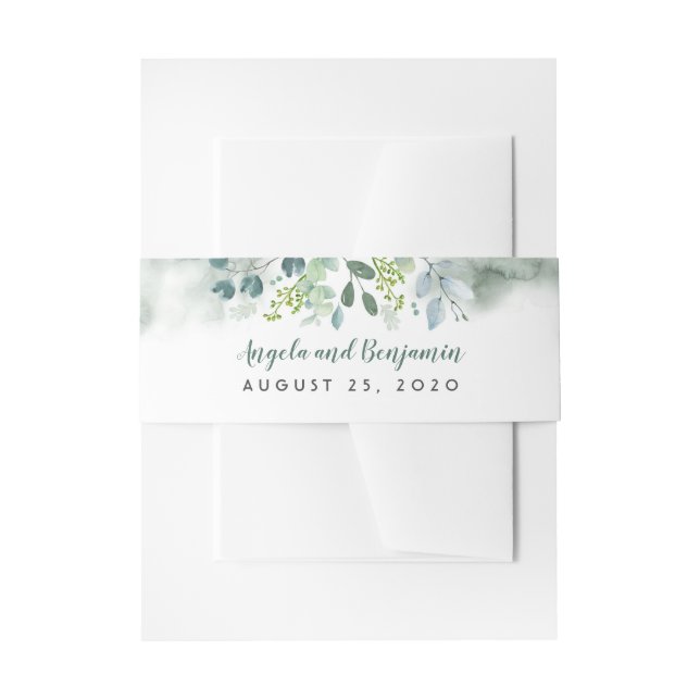 Bandeau De Faire-part Aquarelle Mariage de verdure (Devant example)