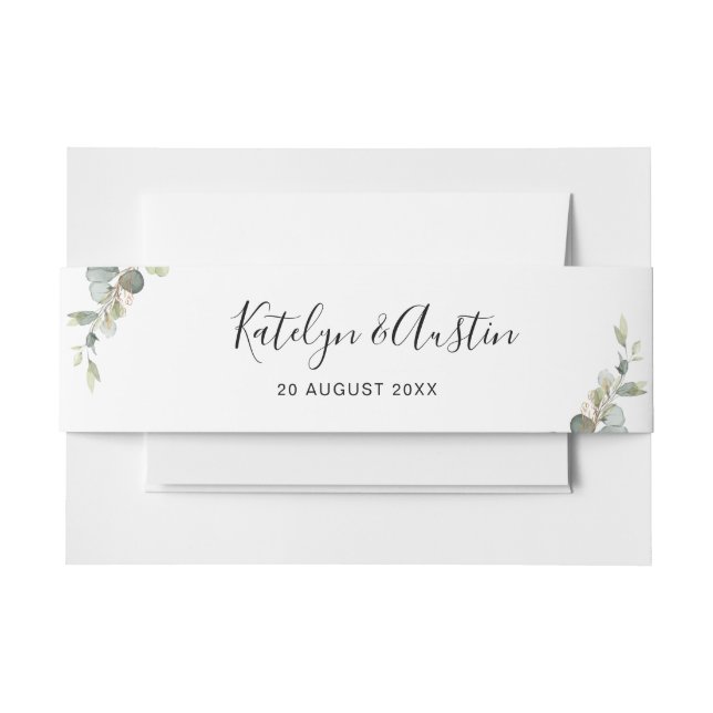 Bandeau De Faire-part Aquarelle mariage d'eucalyptus (Devant Example)
