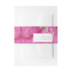 Bandeau De Faire-part Aquarelle Mariage fleur sauvage Fuchsia ID954