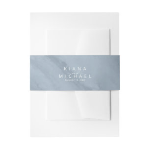 Bandeau De Faire-part Aquarelle moderne Mariage Dusty Blue ID816