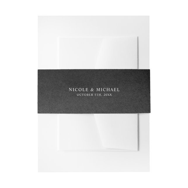 Bandeau De Faire-part Aquarelle noir et blanc Mariage personnalisé (Devant example)