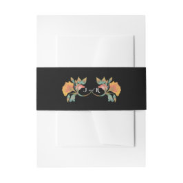 Bandeau De Faire-part Aquarelle noire Art Nouveau Mariage