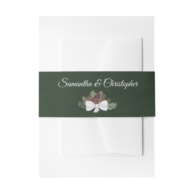 Bandeau De Faire-part Aquarelle Pinecones & Branches Mariage rustique (Devant example)